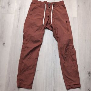 Vuori Ripstop Climber Pants Mens Size Small terracotta brown Drawstring